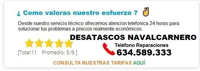 Desatascos Navalcarnero Precios